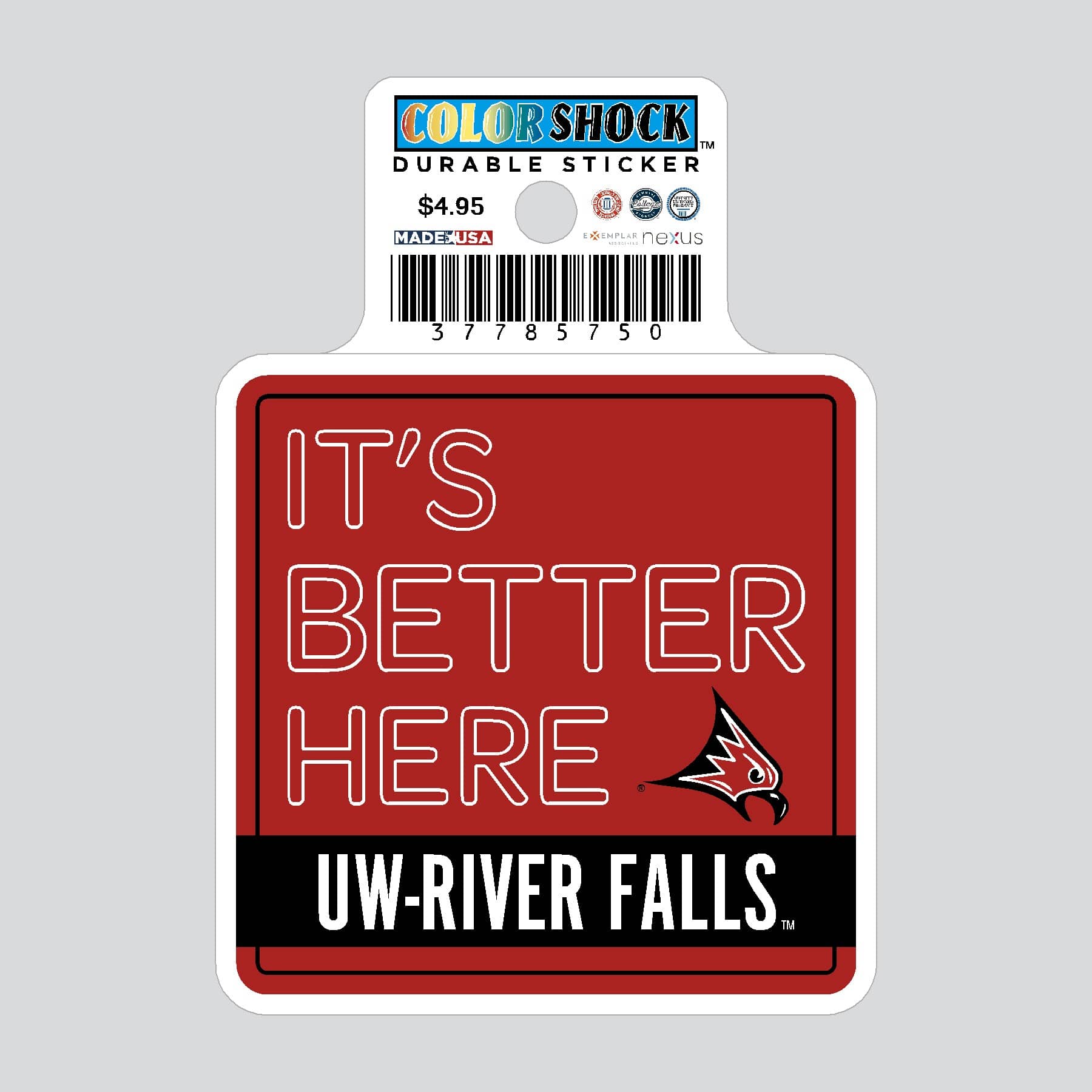 University of Wisconsin - River Falls Falcons Durable Sticker