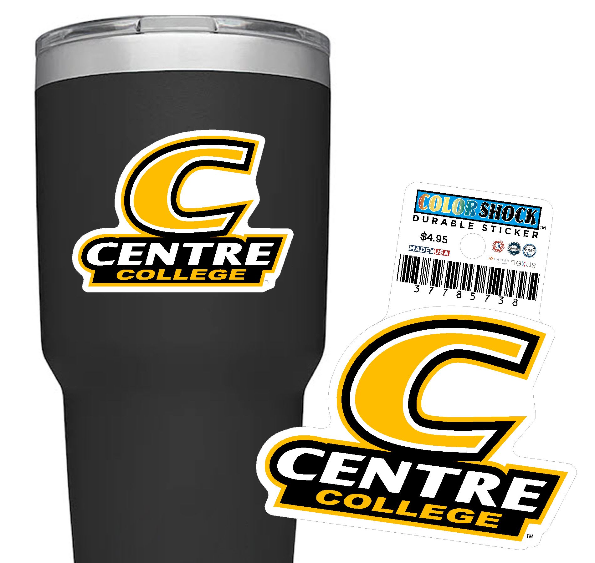 Centre College Colonels Durable Sticker