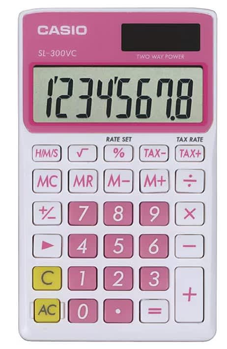 CALCULATOR SL300 CASIO SOLAR PINK