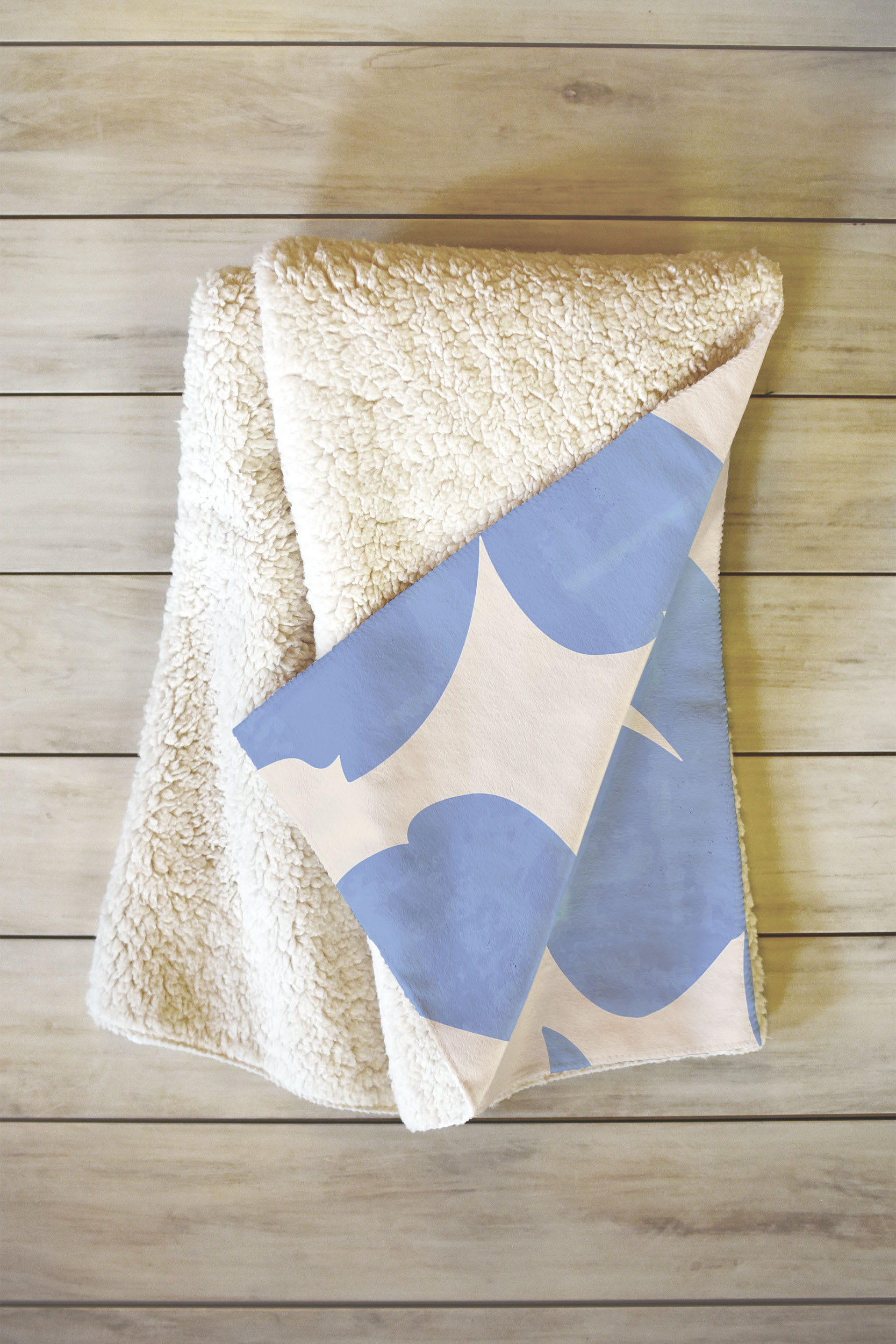 Lt Blue Flowers Throw Blanket