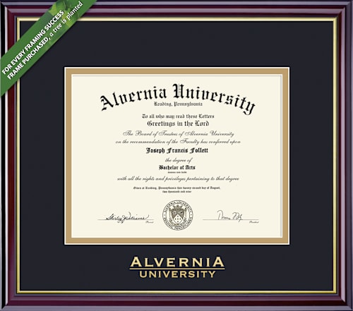 Alvernia University Bachelor/Masters Diploma Frame