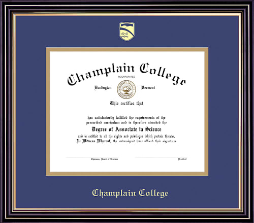 Champlain College 8.5'' x 11'' Prestige Diploma Frame