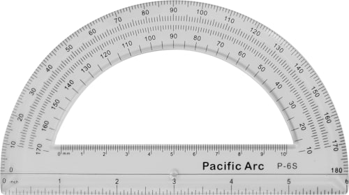 PROTRACTOR ACRYLIC 180 DEG 6IN