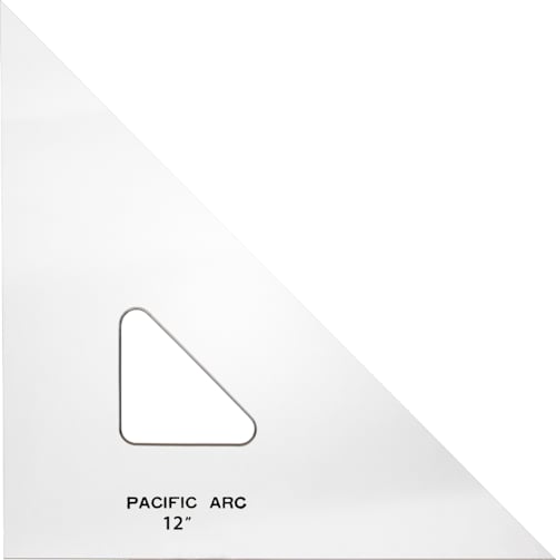 TRIANGLE ACRYLIC CLEAR 45/90 12IN