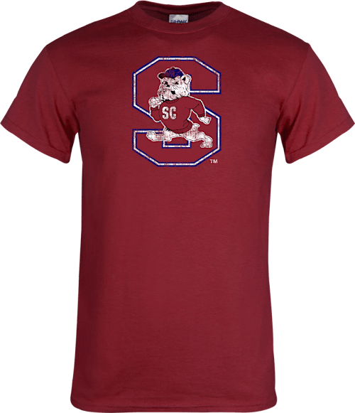 South Carolina State T Shirt SC State Bulldog block S Logo Distressed - ONLINE ONLY