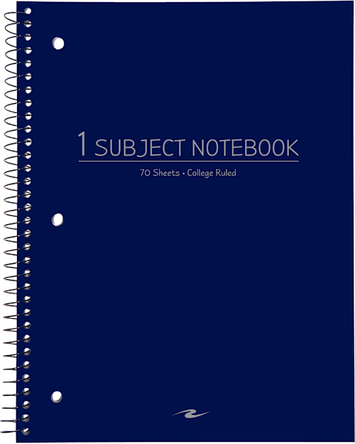 NOTEBK 10.5x8 70SH 1SUB BLUE