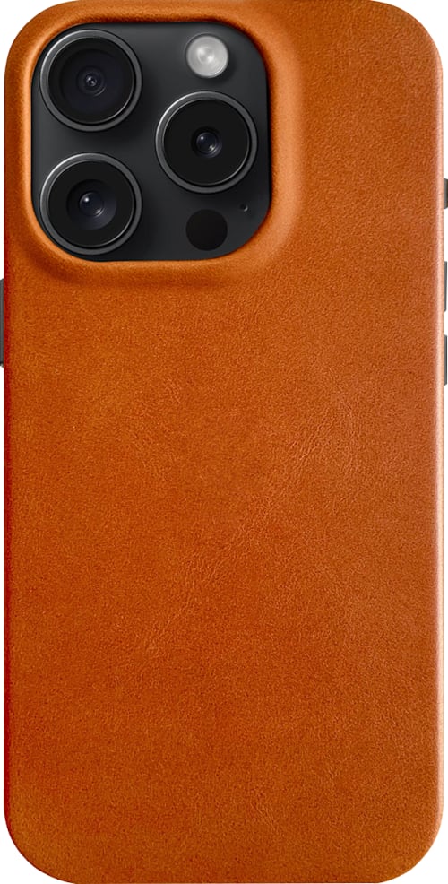 Bluebonnet Goods MagSafe Leather iPhone Case, iPhone 15 Pro, Saddle Tan