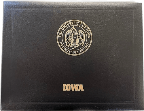 IOWA Diploma cover