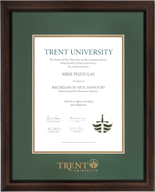 Trent University Richmond Diploma Frame 15 x 19