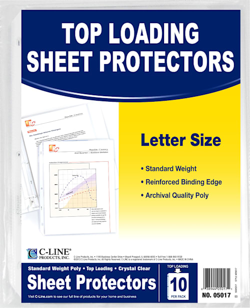 POLY SHEET PROTECTORS 10PK CLEAR