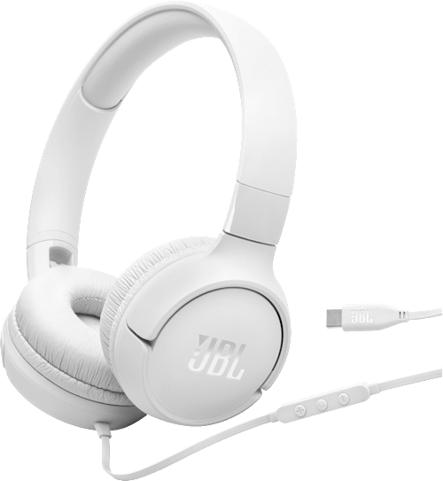 JBL Tune 520C USB-C Wired Earbuds, White - ONLINE ONLY
