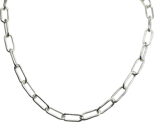 Link Paperclip Stat Ch Sil Bracelets