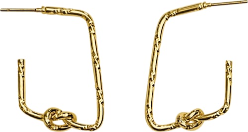 Ear Sq Knot Hoop Gold Earrings