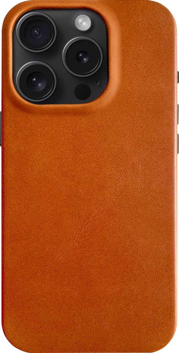Bluebonnet Goods MagSafe Leather iPhone Case, iPhone 15 Pro, Saddle Tan