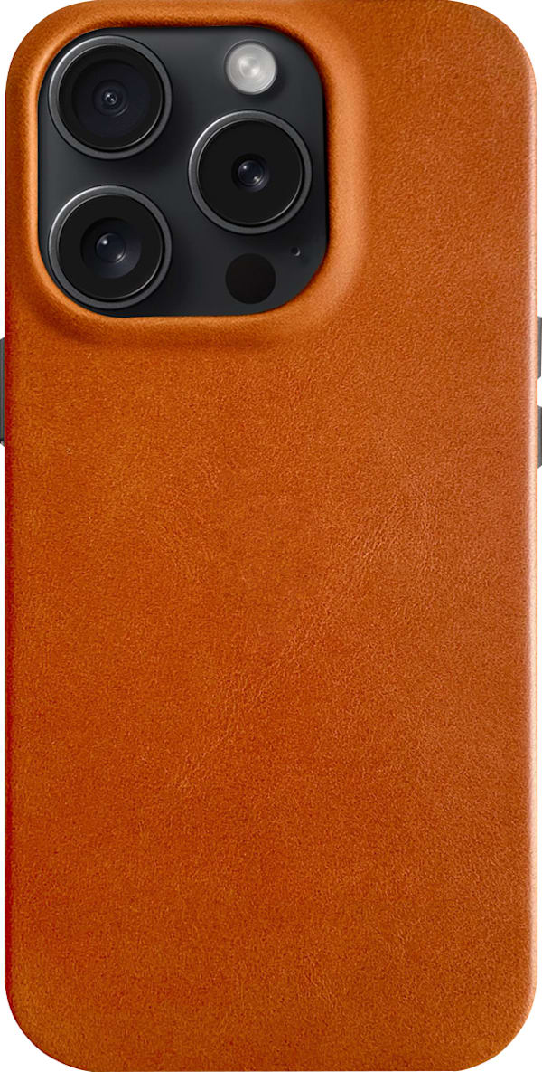 Bluebonnet Goods MagSafe Leather iPhone Case, iPhone 15 Pro Max, Saddle Tan