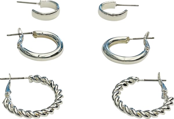 EAR TRIO SMALL HOOPS SILVER