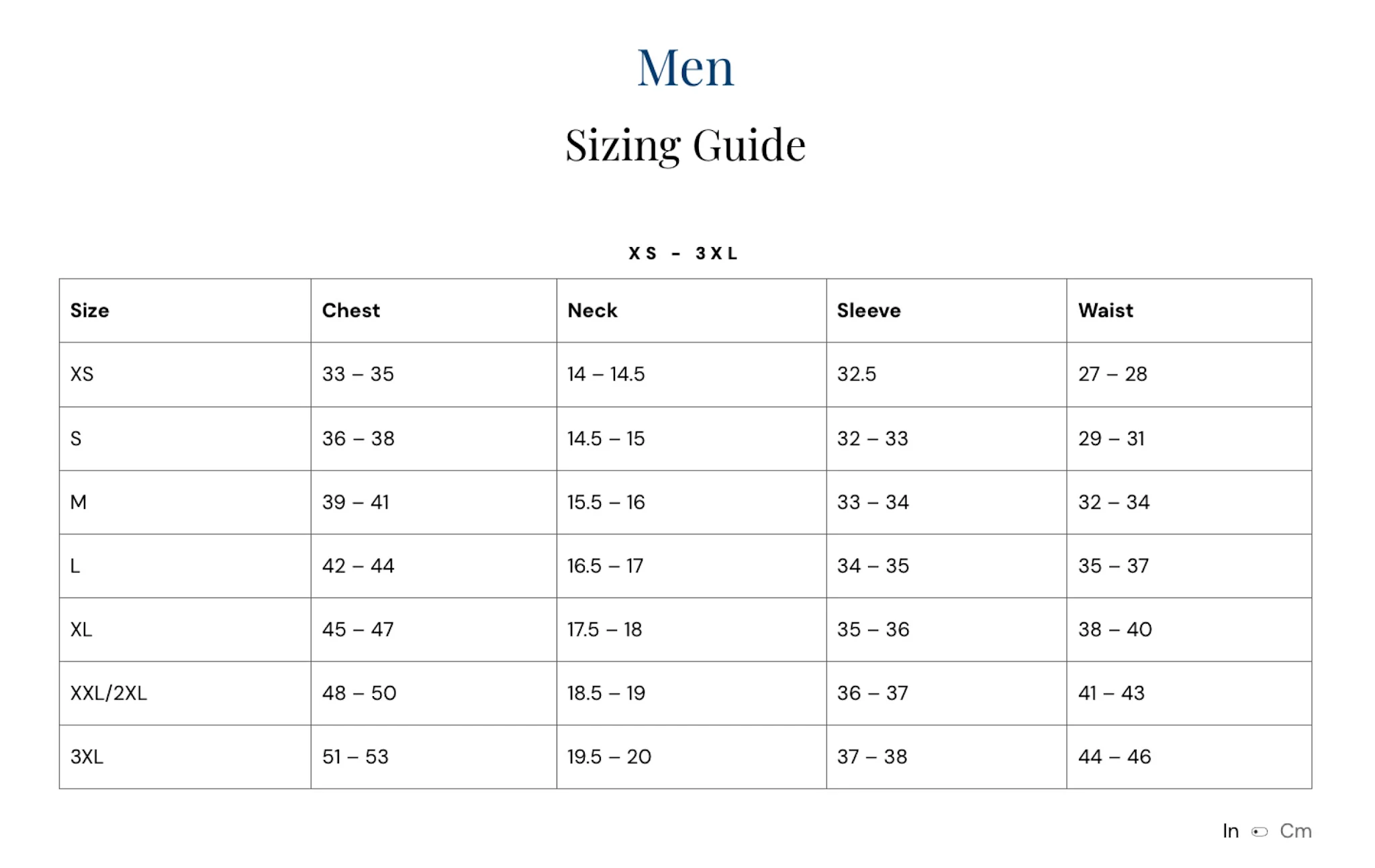 Size Guide