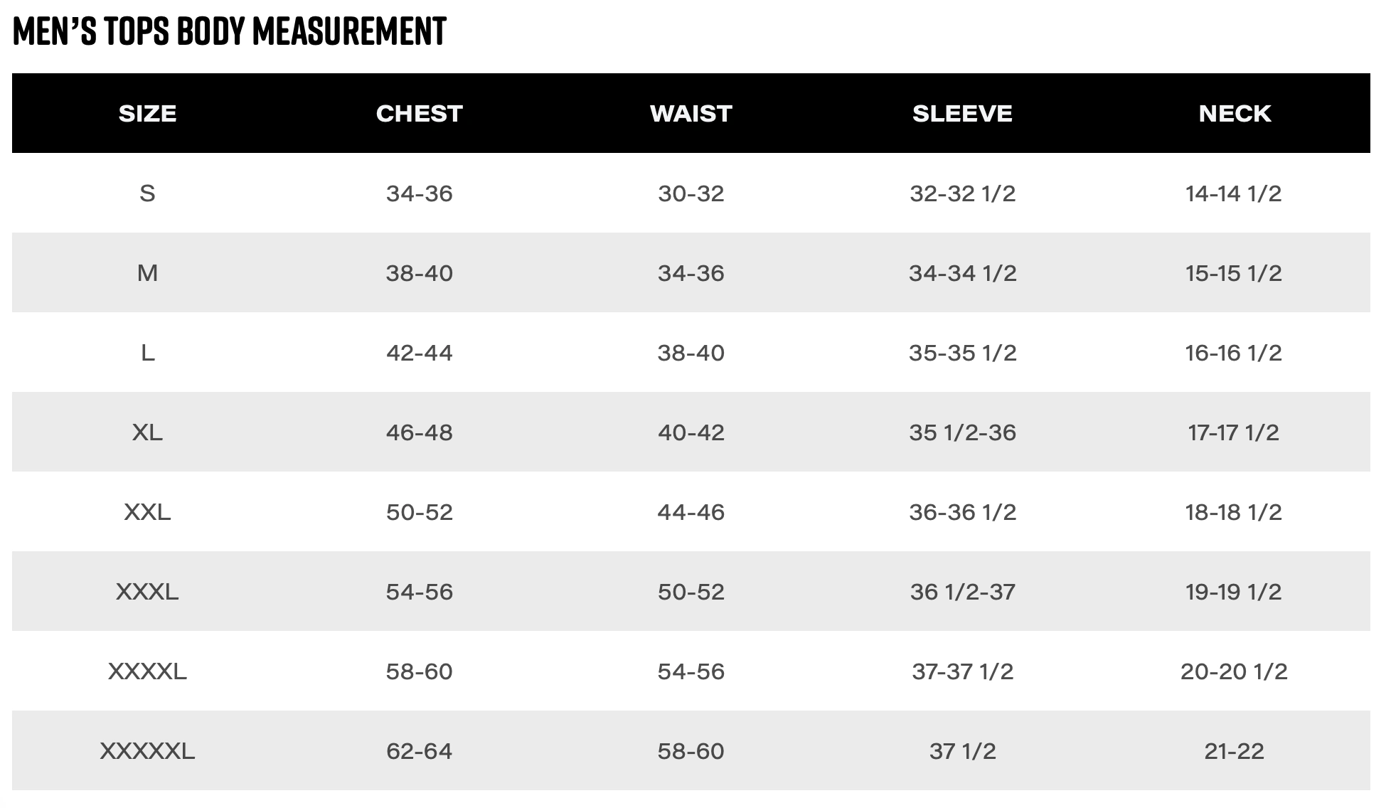 Size Guide